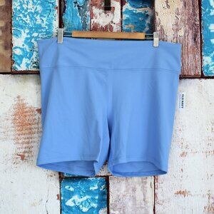Women's Old Navy High-Waisted PowerSoft Biker Shorts SIZE 2X Blue Ovrl NEW